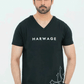Men V Neck T Shirt - Black