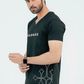 Men V Neck T Shirt - Black