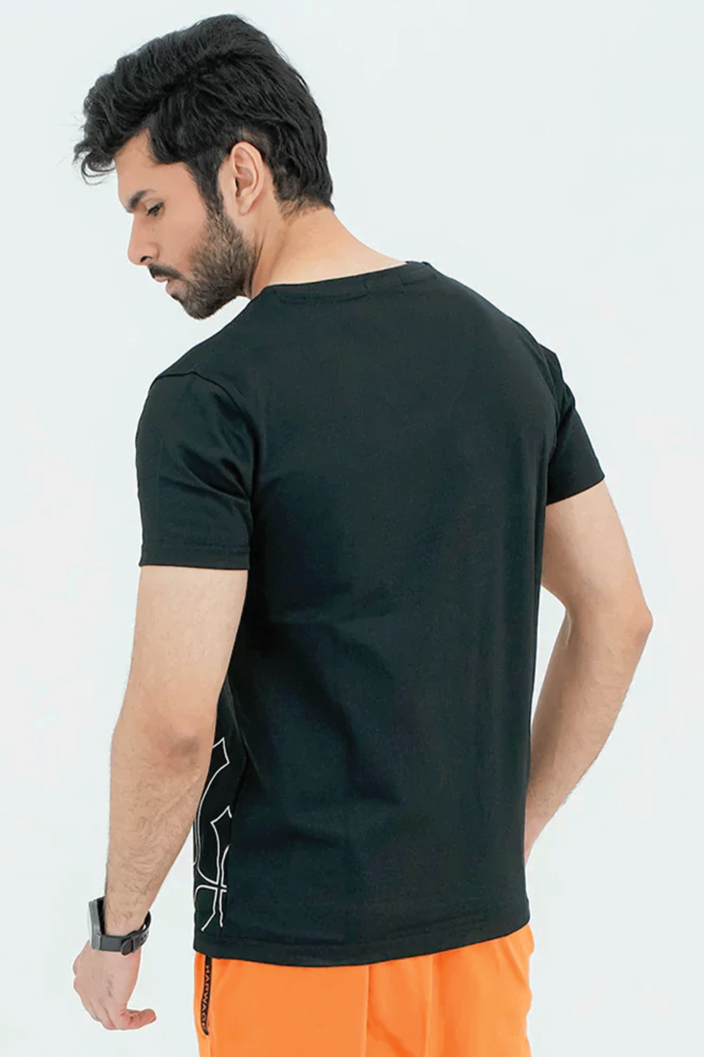 Men V Neck T Shirt - Black