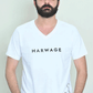 Men V Neck T Shirt – White