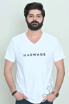 Men V Neck T Shirt – White
