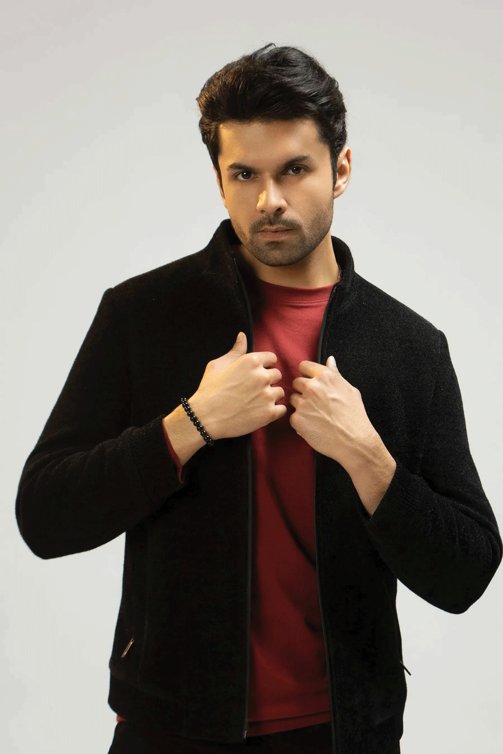 Men Wool Jacket - Black