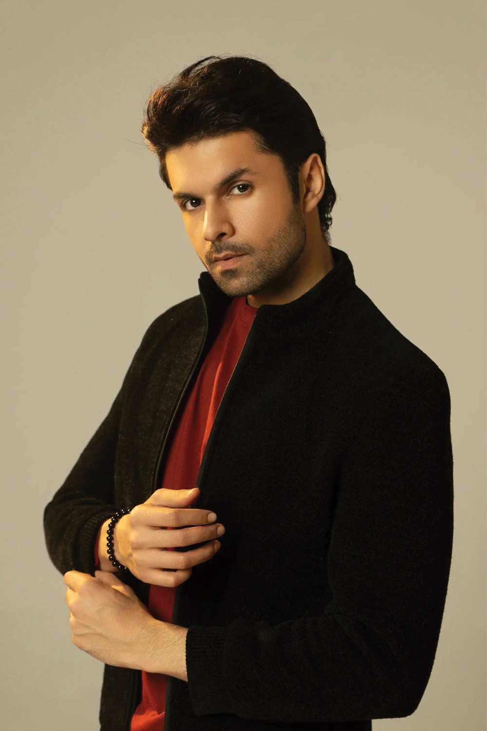 Men Wool Jacket - Black