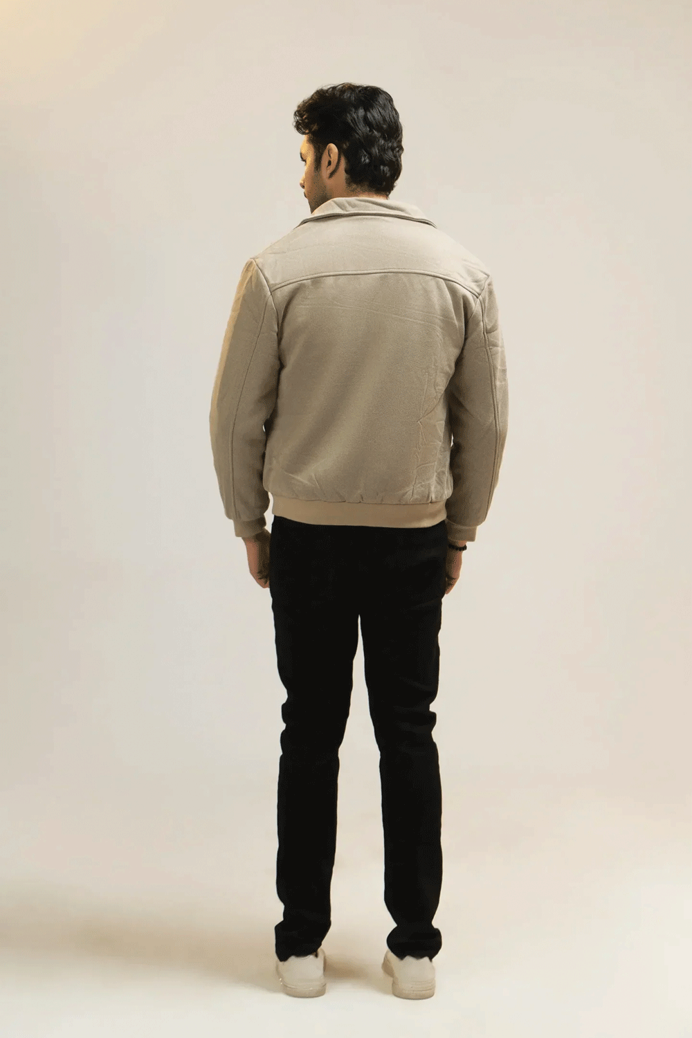 Men Woven Jacket - Beige