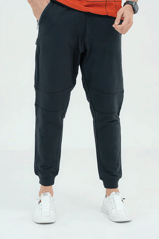 Men Zipper Pocket Trousers - Black