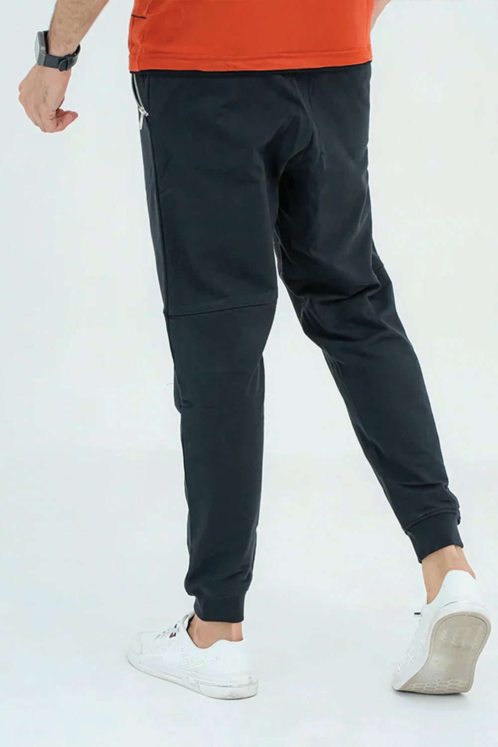 Men Zipper Pocket Trousers - Black