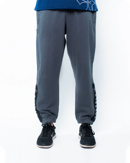 Men Basic Trousers with Contrast Trims - Ebony