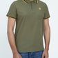 Men Contrast Tipping Polo Shirt - Olive Branch