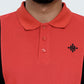 Men Cut line Polo Shirt - Red/Black