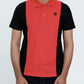 Men Cut line Polo Shirt - Red/Black