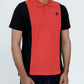 Men Cut line Polo Shirt - Red/Black