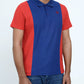 Men Cut line Polo Shirt - Red/Blue