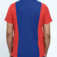 Men Cut line Polo Shirt - Red/Blue