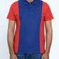 Men Cut line Polo Shirt - Red/Blue