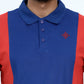 Men Cut line Polo Shirt - Red/Blue
