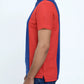 Men Cut line Polo Shirt - Red/Blue