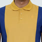 Men Cut line Polo Shirt - Yellow/Blue