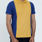 Men Cut line Polo Shirt - Yellow/Blue