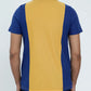 Men Cut line Polo Shirt - Yellow/Blue