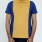 Men Cut line Polo Shirt - Yellow/Blue