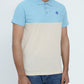 Men Cutline Polo Shirt - Sky/White