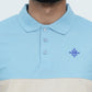 Men Cutline Polo Shirt - Sky/White