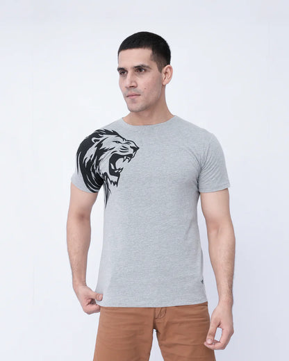 Men Graphic T Shirts - Grey