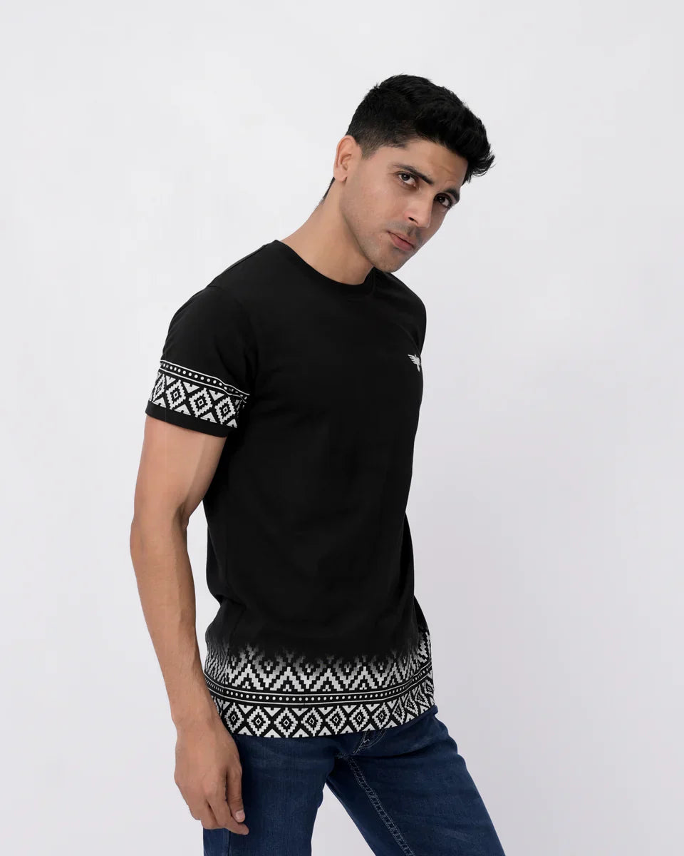 Men Graphic T Shirts - Jet Black