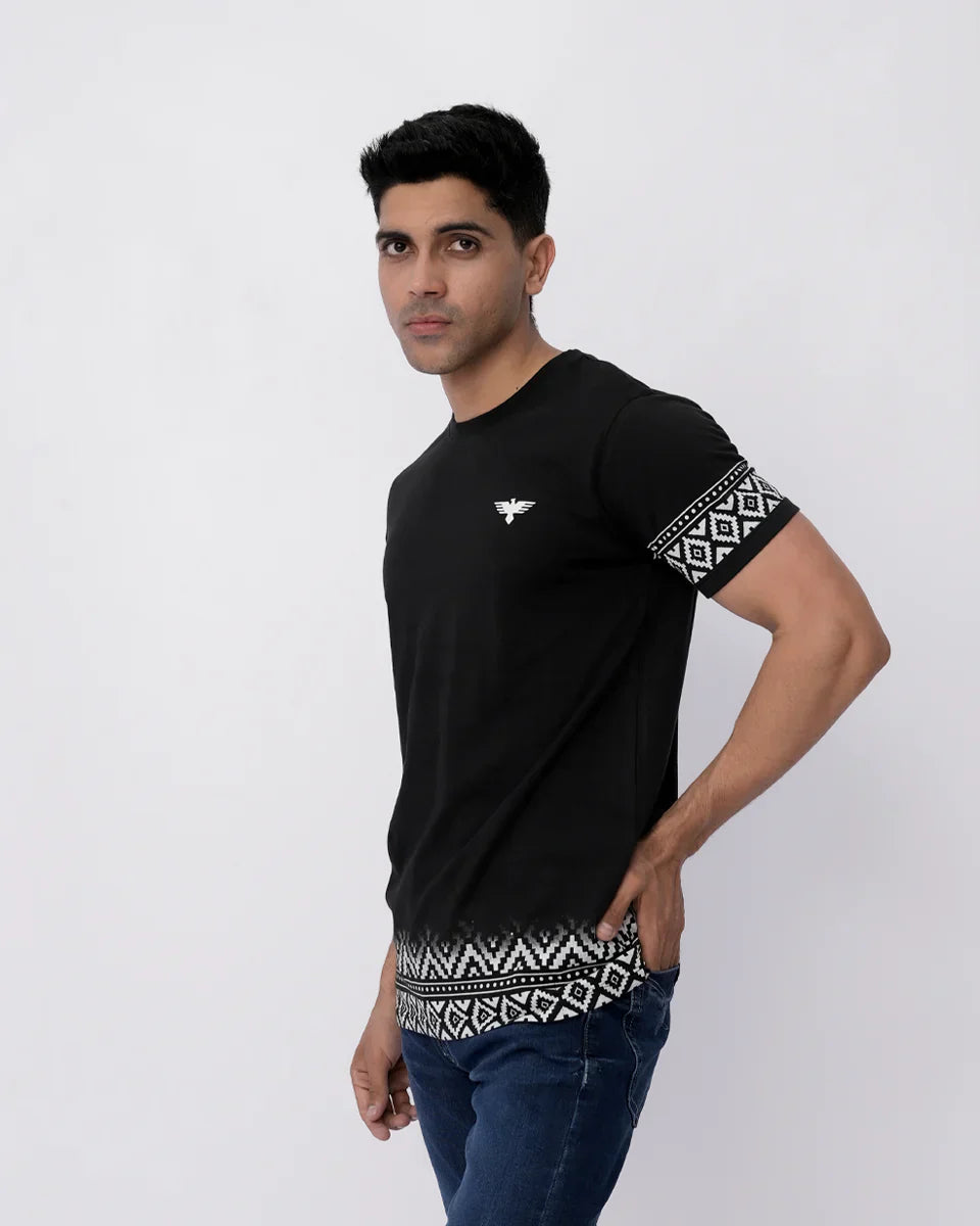 Men Graphic T Shirts - Jet Black