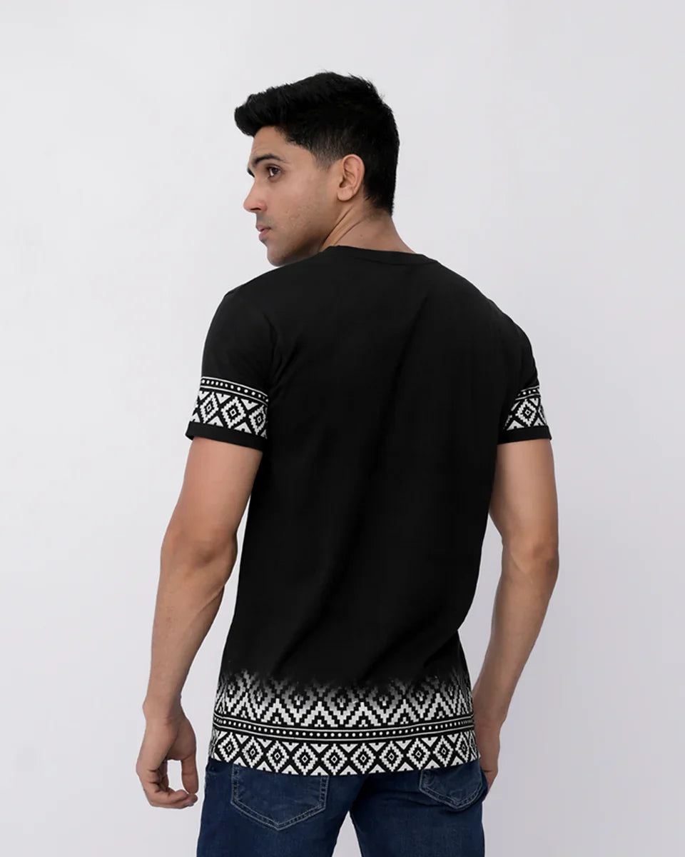 Men Graphic T Shirts - Jet Black