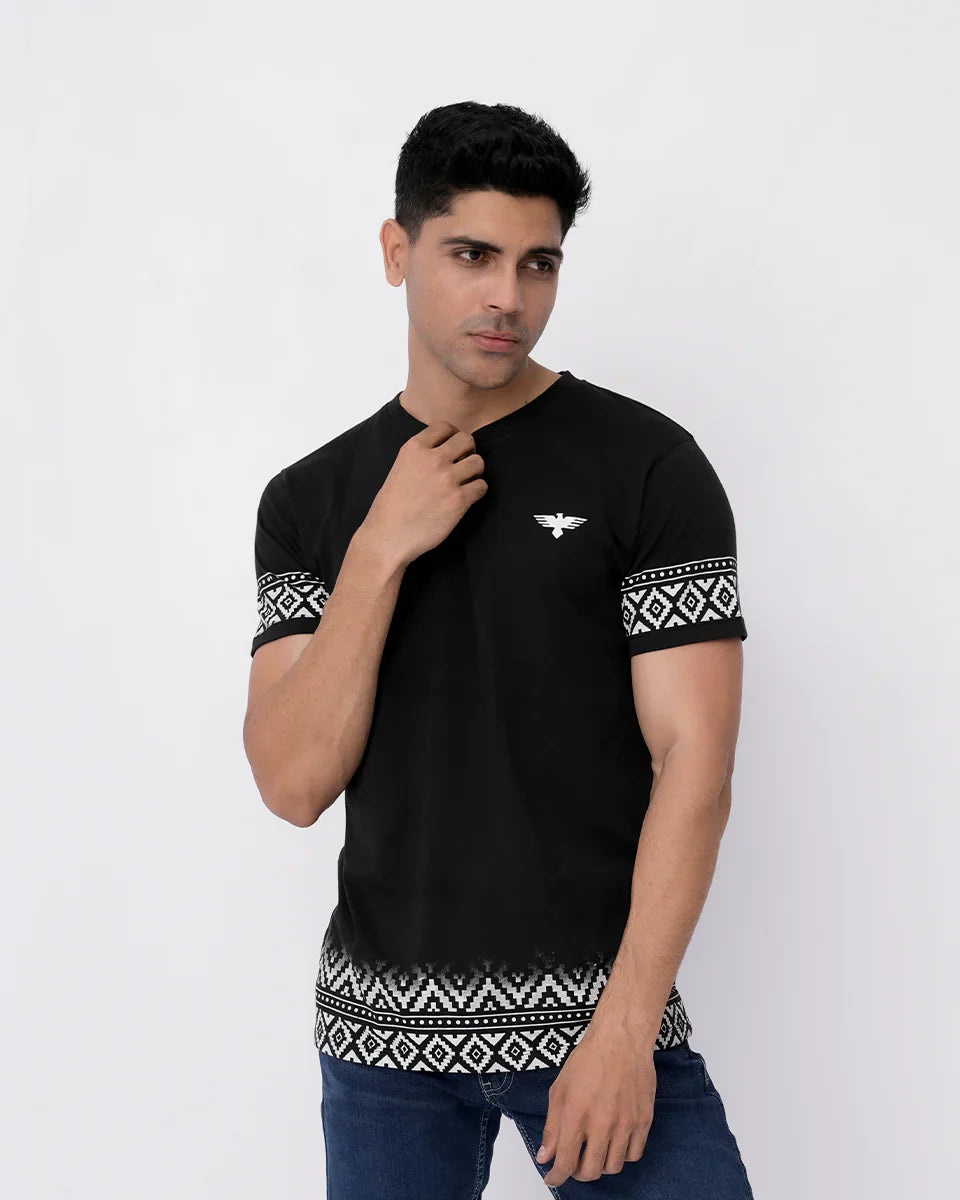 Men Graphic T Shirts - Jet Black