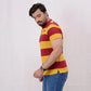 Men Stripe Polo Shirt - Winery