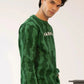 Men Green Camouflage Sweatshirt displayed in side pose for casual wear