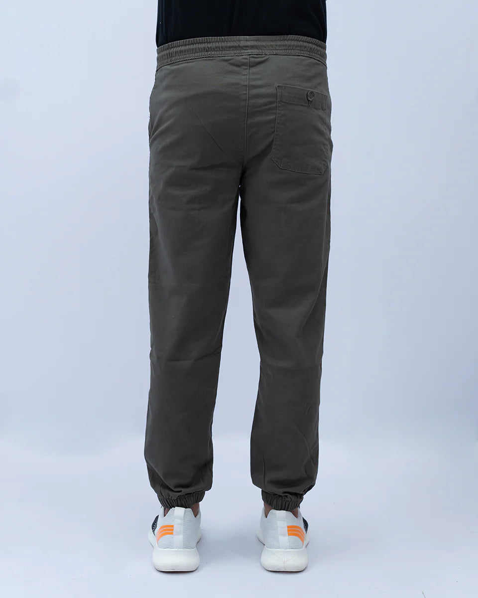Olive casual jogger trousers