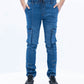 Men Mid Blue Jogger Jeans
