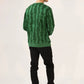 Men Green Camouflage Sweatshirt displayed from back in studio setting