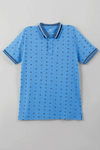 Men's All-Over Printed Jersey Polo Shirt  - Blue