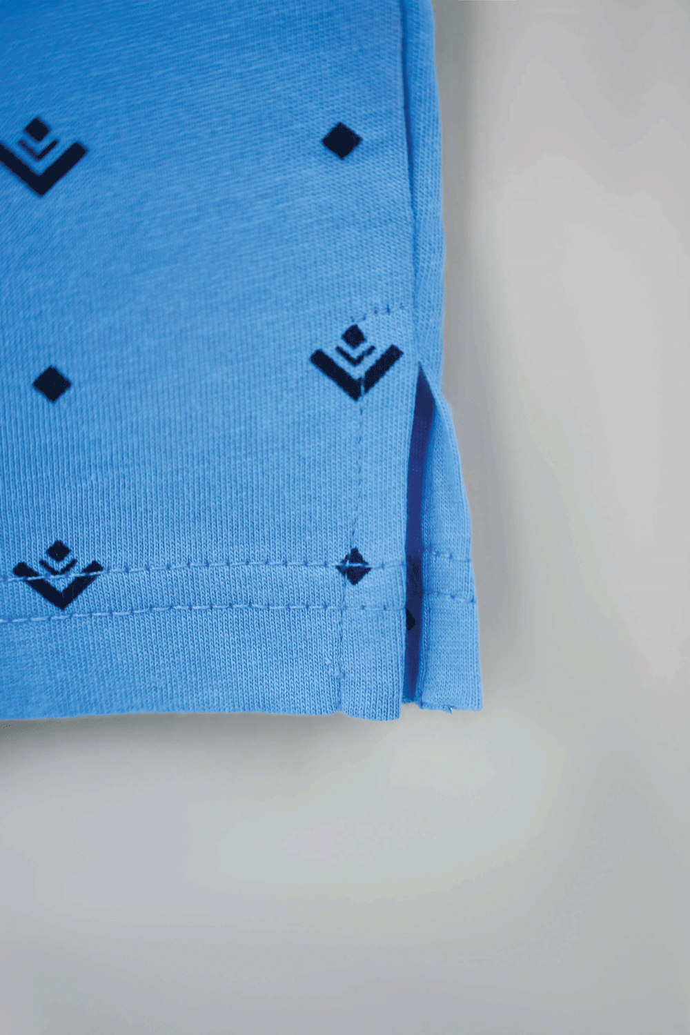 Men's All-Over Printed Jersey Polo Shirt  - Blue