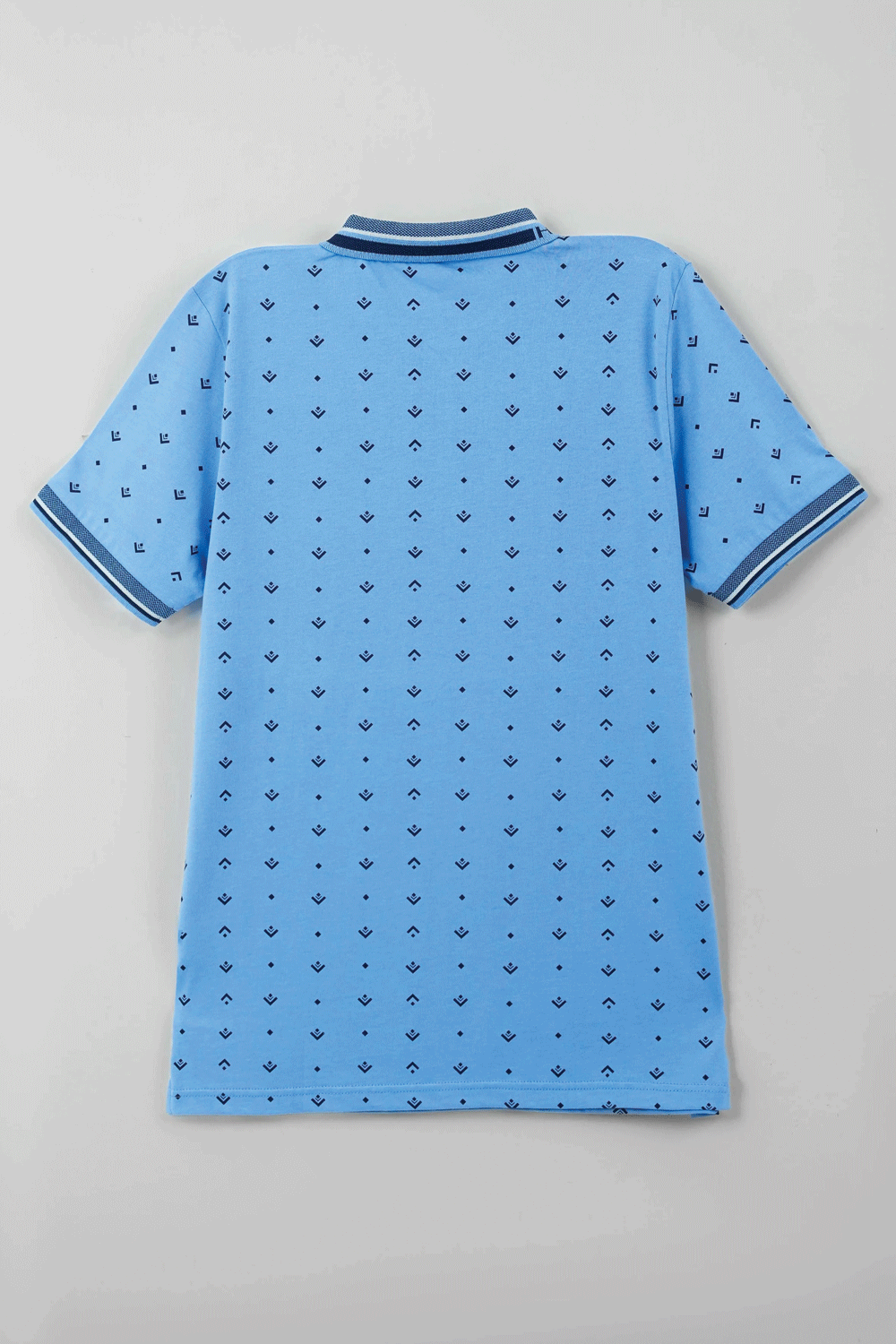Men's All-Over Printed Jersey Polo Shirt  - Blue