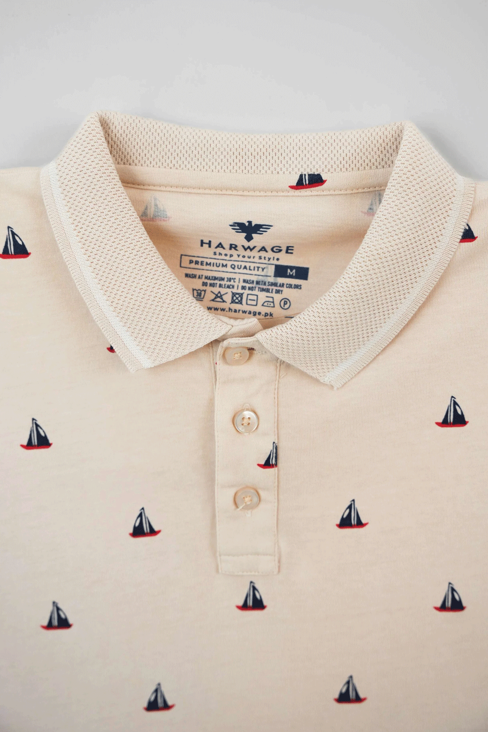 Men's All-Over Printed Jersey Polo Shirt - Crystal Grey