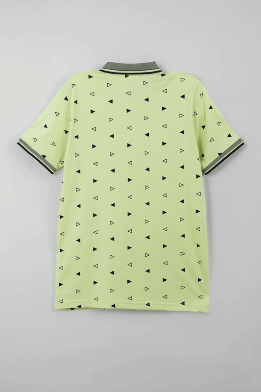 Men's All-Over Printed Jersey Polo Shirt - Hint of Mint