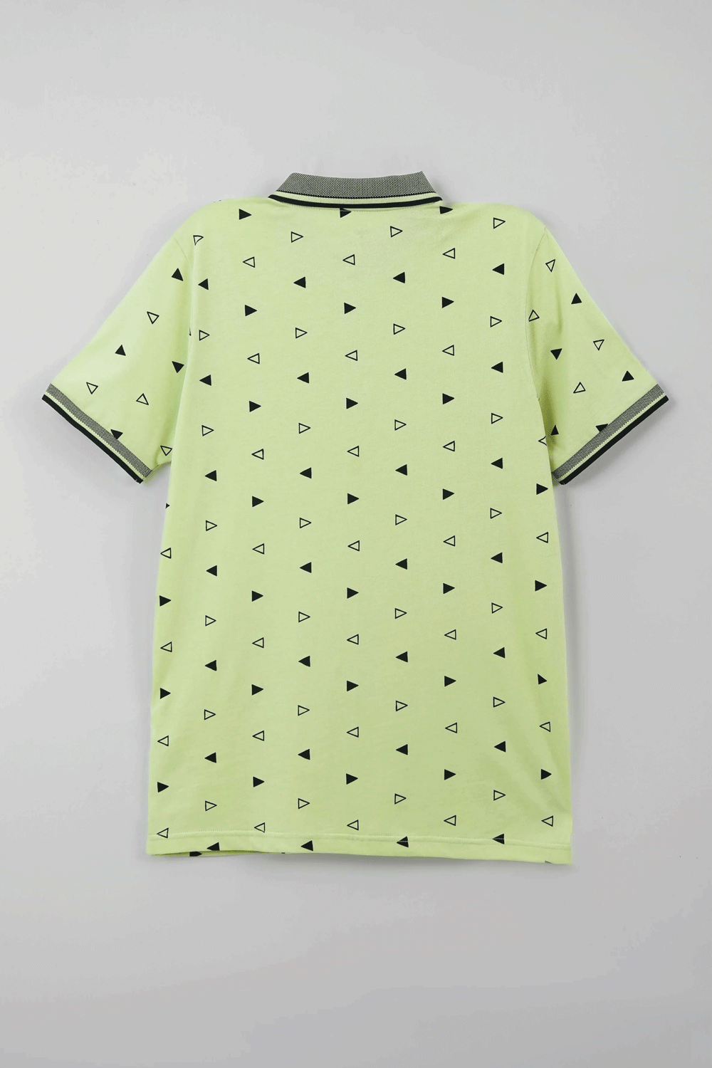 Men's All-Over Printed Jersey Polo Shirt - Lime Cream