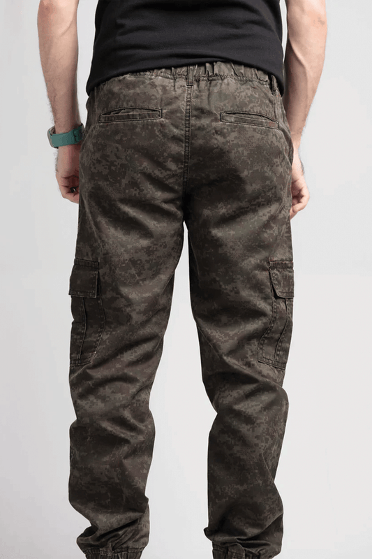 Men's Camo Stretch Denim Trousers - Green