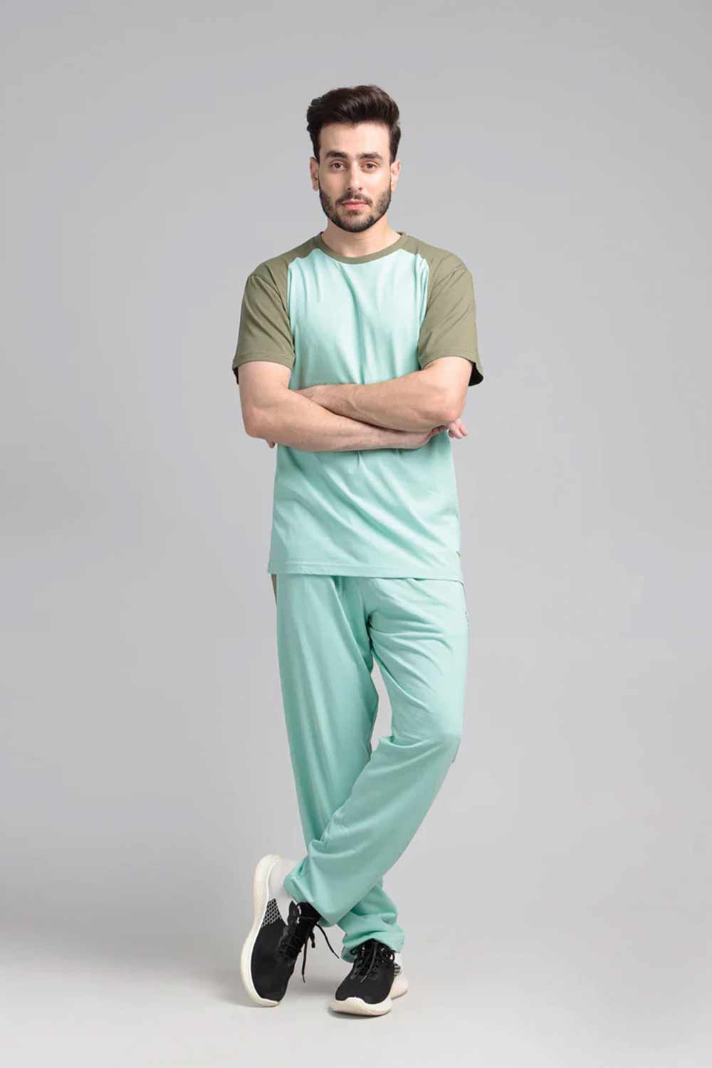 Men's Cut & Sew Two Piece Set - Ocean Wave