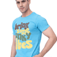 Men’s Graphic Printed T-Shirt – Cyan Blue