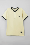 Men's Henley Zip Pique Polo Shirt - Cloud Cream