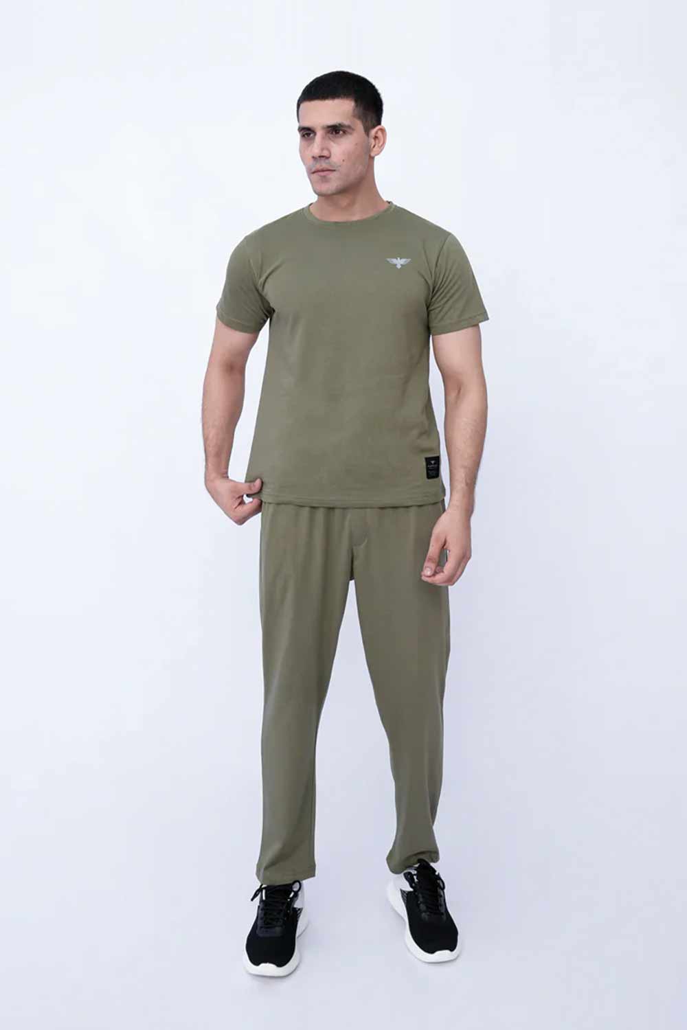 Men’s Solid Co-ord Set – Deep Lichen Green