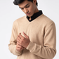 Men’s V-Neck Cardigan - Beige