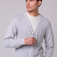 Men’s V-Neck Cardigan - Grey