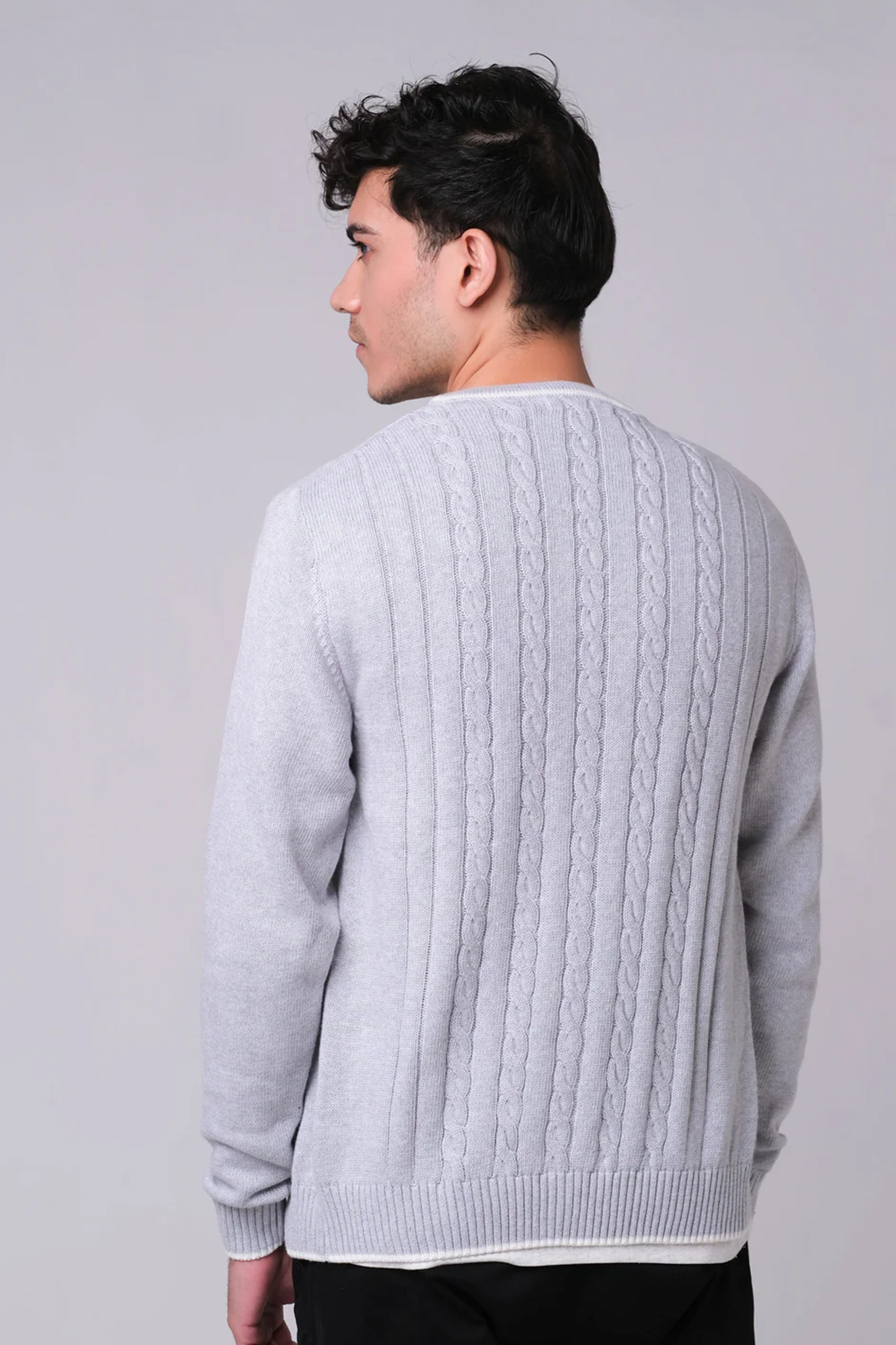 Men’s V-Neck Cardigan - Grey